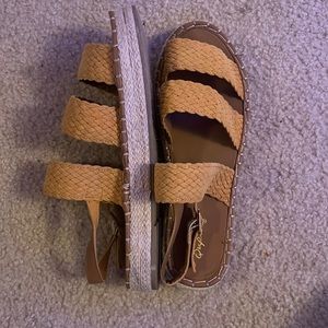 Cute boho yellow sandals, never worn